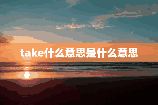 take什么意思是什么意思